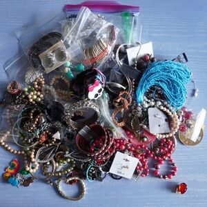 Junk Jewelry Accessory Lot 4+ Lbs NOT Wearable Harvest Broken Craft Upcycle Art